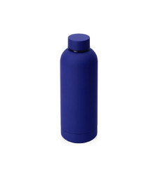 Вакуумная термобутылка Cask Waterline, soft touch, 500 мл, синий с логотипом