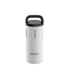 Вакуумный термос с керамическим покрытием бытовой, тм bobber, 590 мл. Артикул Bottle-590 Iced Water (белый) с логотипом
