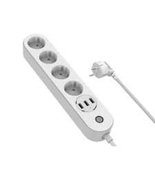 Умный сетевой фильтр HIPER IoT PS43/Wi-Fi 2,4 ГГц/4 розетки и 3 USB порта/2500Вт/10А IoT PS43 с логотипом