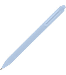 Ручка шариковая Cursive Soft Touch, голубая с логотипом