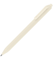 Ручка шариковая Cursive Soft Touch, бежевая с логотипом