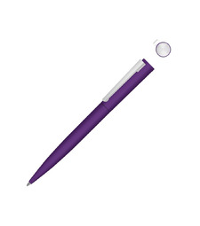 Металлическая шариковая ручка soft touch Brush gum, фиолетовый с логотипом