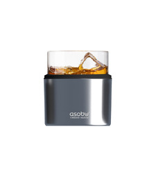 Тумблер для виски WHISKEY KUZIE, серебристый (P) с логотипом