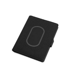 Органайзер с беспроводной зарядкой 5000 mAh Powernote, темно-серый (P) с логотипом