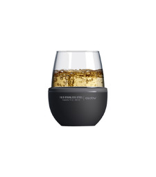 Тумблер для вина WINE KUZIE, черный (P) с логотипом