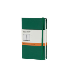 Записная книжка Moleskine Classic (в линейку) в твердой обложке, Pocket (9x14см), зеленый с логотипом