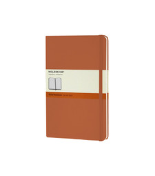 Записная книжка Moleskine Classic (в линейку) в твердой обложке, Large (13х21см), оранжевый коралл с логотипом
