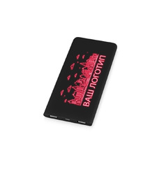 Портативное зарядное устройство с красной подсветкой логотипа Faros, soft-touch, 4000 mAh с логотипом