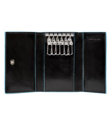 Ключница, Piquadro Blue Square, Черный с логотипом