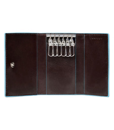 Ключница, Piquadro Blue Square, коричневый с логотипом