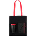 Набор Velours Bag, черный с красным с логотипом