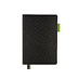 Ежедневник А5 датированный Boston 2027, черный с салатовым обрезом с логотипом