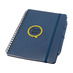 Блокнот Thalaasa формата А5 в твердой обложке из океанического пластика с шариковой ручкой - Синий с логотипом