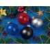 Стеклянный елочный шар Christmas bauble, черный металлик, с серебристым колпачком в черной коробке с логотипом