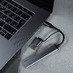 USB-хаб BRANCH 4 в 1, серый, алюминий с логотипом