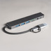 USB-хаб ROOT 8 в 1, серый, алюминий с логотипом