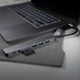 USB-хаб ROOT 8 в 1, серый, алюминий с логотипом