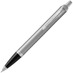 Ручка шариковая Parker IM Essential Stainless Steel CT, серебристая с черным с логотипом
