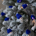 Гирлянда Cosy Poms, синяя с логотипом