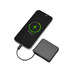 Внешний аккумулятор со встроенным кабелем USB-C Дэнси, 5000 мАч, черный с логотипом