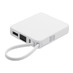 Внешний аккумулятор со встроенным кабелем USB-C Дэнси, 5000 мАч, белый с логотипом