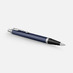 Ручка шариковая Parker IM Core Matte Blue CT, темно-синяя с черным с логотипом