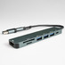 USB-хаб STEM 7 в 1, серый, алюминий с логотипом