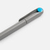 Ручка шариковая Prodir DS1 TMM Dot, серая с голубым с логотипом