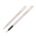 Набор Pierre Cardin коллекция ПАРА (PEN&PEN) : ручка шариковая + роллер, корпус - латунь. Отделка - стальное матовое покрытие. Детали дизайна - позолота. Цвет - стальной. с логотипом