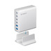Зарядная станция 4xUSB Type-C, 2xUSB, PD, QC, 160Вт, белый, Deppa с логотипом