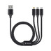 Дата-кабель 3 в 1: micro USB, USB-C, Ligthning, алюминий, 1.2м, черный, Deppa с логотипом