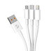 Дата-кабель 3 в 1: micro USB, USB-C, Ligthning, 1.2м, белый, Deppa с логотипом