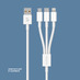 Дата-кабель 3 в 1: micro USB, USB-C, Ligthning, 1.2м, белый, Deppa с логотипом