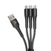 Дата-кабель Armor 3 в 1: micro USB, USB-C, Ligthning, 1.2м, черный, Deppa с логотипом
