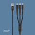 Дата-кабель Armor 3 в 1: micro USB, USB-C, Ligthning, 1.2м, черный, Deppa с логотипом
