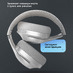 Беспроводные накладные наушники Stereo Ultra ANC, BT 5.4, ANC/ENC, 500мАч, серебристый, Deppa с логотипом