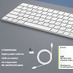 Беспроводная клавиатура Air Keyboard для MAC, Windows, 500 мАч, алюминий, белый, Deppa с логотипом
