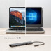 USB Type-C хаб 7-в-1, HDMI, Power Delivery, 2xUSB 3.0, RJ45, microSD/SD, графит, Deppa с логотипом