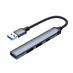 USB-хаб USB-A 3.0 + 2xUSB-A 2.0 + USB-C, серый, Deppa с логотипом