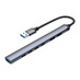 USB-хаб USB-A 3.0 + 2xUSB-A 2.0 + 4xUSB-C, серый, Deppa с логотипом