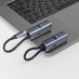 USB-хаб 3 в 1 USB-C - USB-A3.0 + USB-C PD100Вт + HDMI, серый, Deppa с логотипом