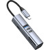 USB-хаб 7 в 1 USB-C - USB-A3.0 + 2хUSB-C + USB-C PD100Вт + HDMI + SD + microSD, серый, Deppa с логотипом