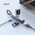 USB-хаб 7 в 1 USB-C - USB-A3.0 + 2хUSB-C + USB-C PD100Вт + HDMI + SD + microSD, серый, Deppa с логотипом