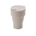 Силиконовый складной стакан GoCup, бежевый с логотипом