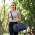 Сумка спортивная "Gym" т.синяя; 45х21х20 см; из водостойкого материала. с логотипом