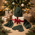 Набор подарочный Green Christmas: шапка, варежки, перчатки в коробке  с логотипом