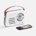 Bluetooth-колонка с радио Retronica, белая с логотипом