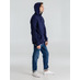 Толстовка с капюшоном унисекс Hoodie, темно-синяя с логотипом