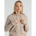 Толстовка с капюшоном унисекс Hoodie, бежевая с логотипом