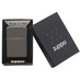 Зажигалка ZIPPO Classic с покрытием Black Ice, латунь/сталь, чёрная, глянцевая, 38x13x57 мм с логотипом
